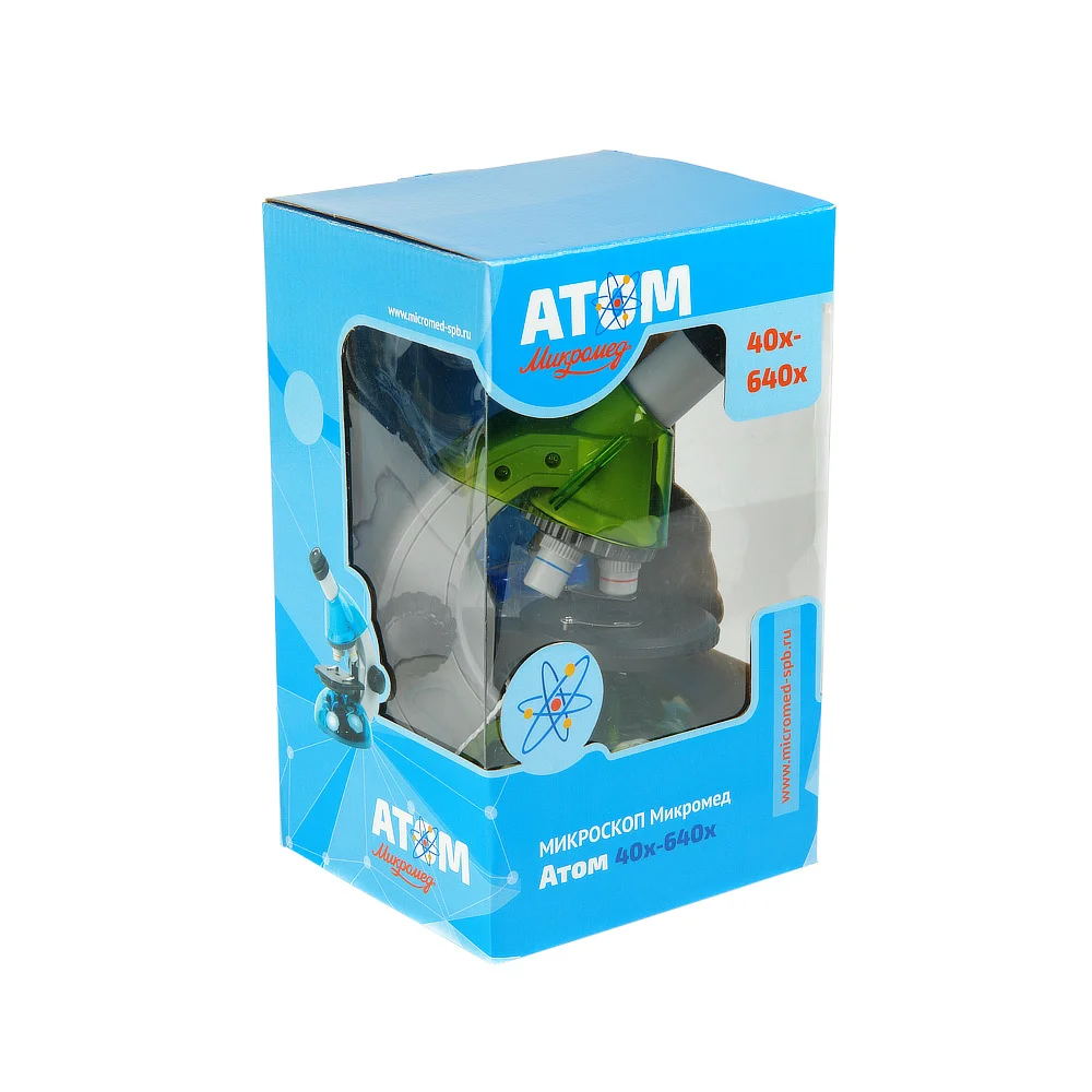 Микроскоп Микромед Атом 40x-640x (лайм)