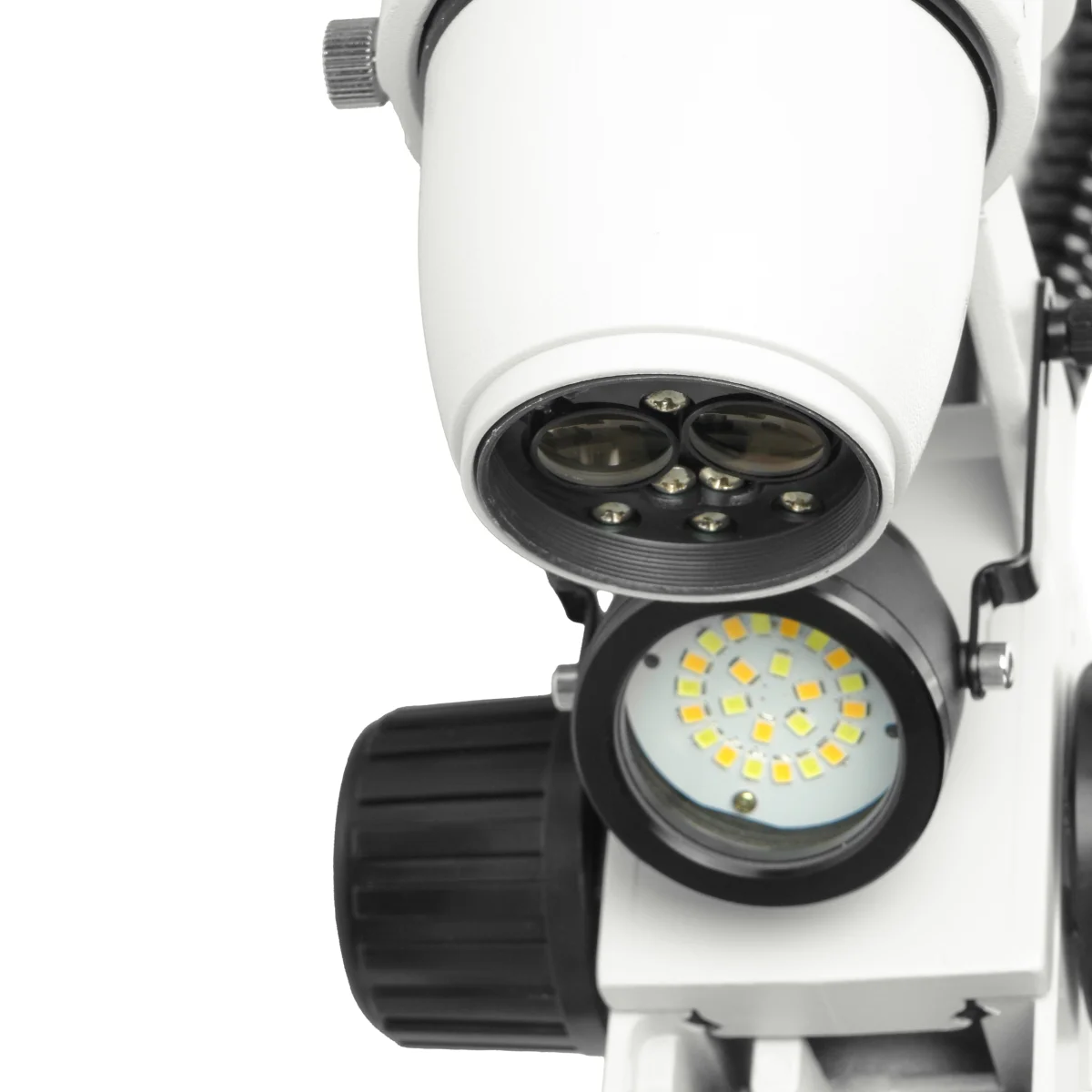 Объектив и светодиодный биколорный осветитель отраженного света.